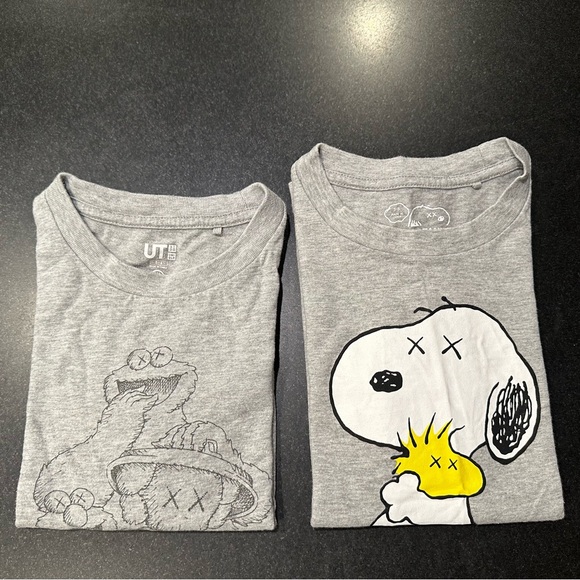 Kids UNIQLO x KAWS x Sesame Street/Peanuts (Snoopy) Lot Sz 5-6 PreOwned - Picture 1 of 11